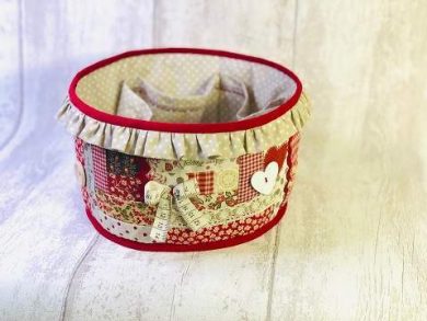 Round Basket in Recycled Fabric