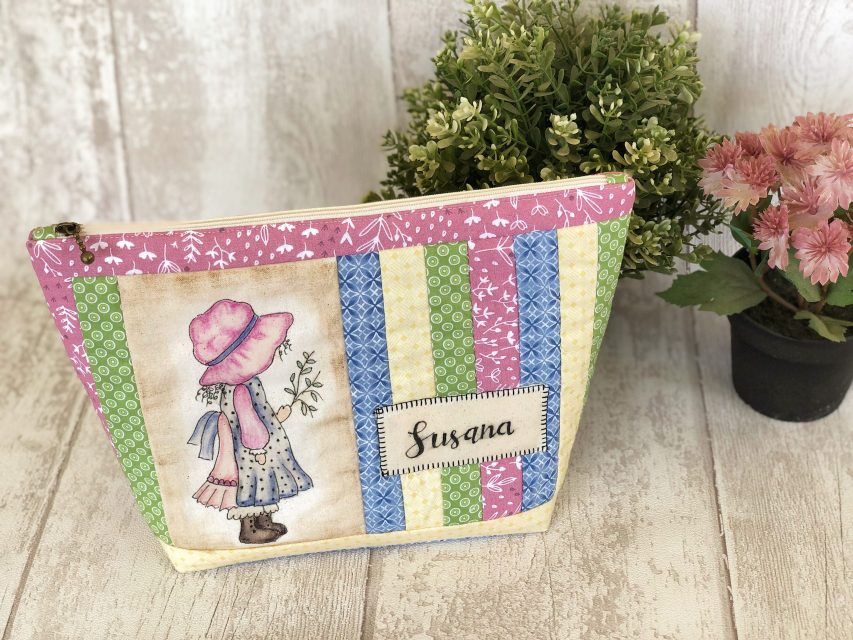 neceser de retales de patchwork Susana pintado: tutorial paso a paso para principiantes. Ideas para vender o regalar.