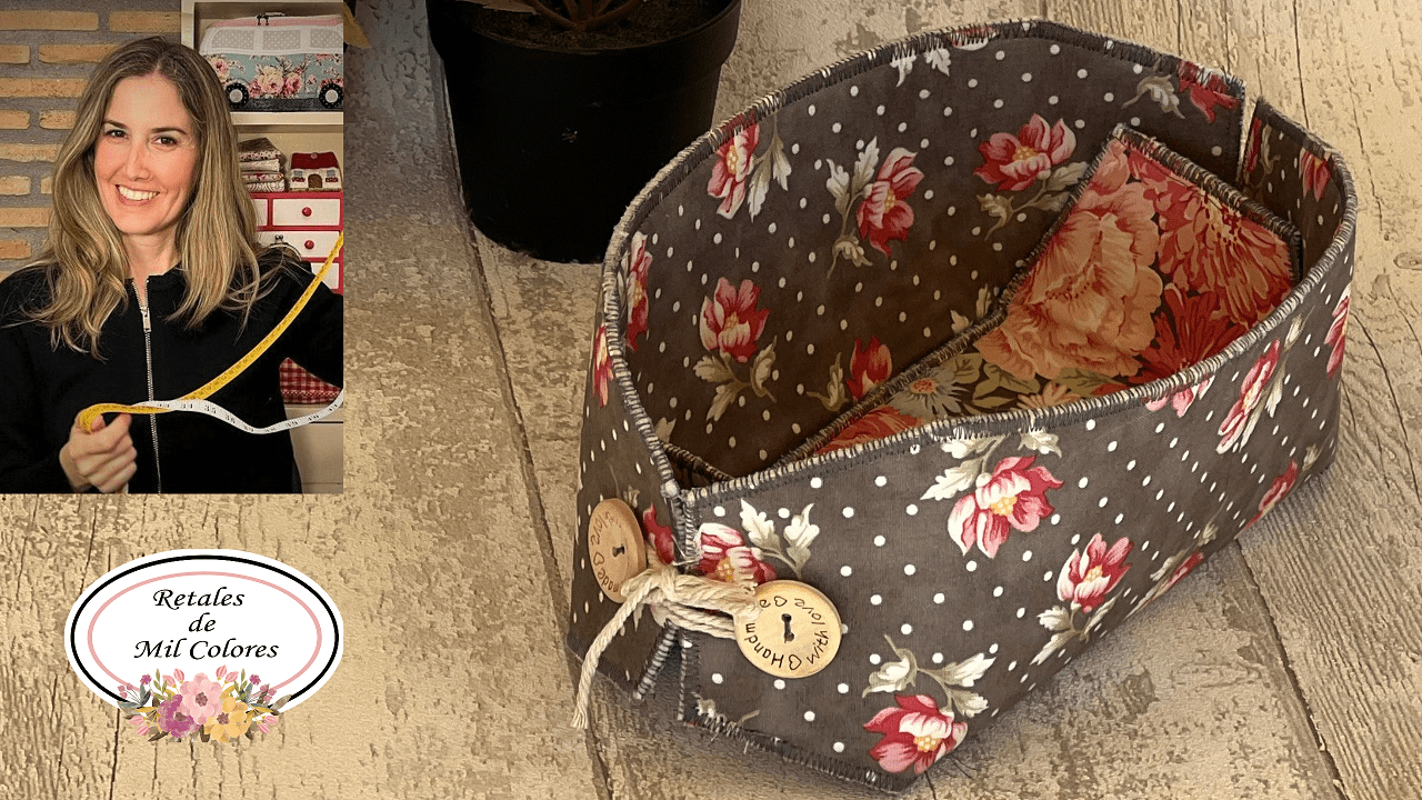 cesta plegable retales patchwork