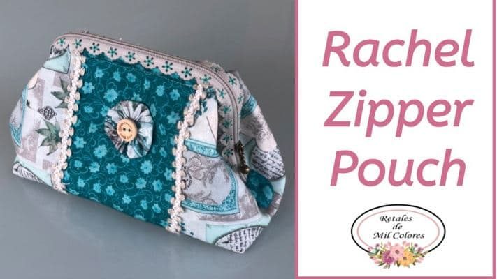 Fancy Stitched Quilted Zipper Pouch «Rachel»