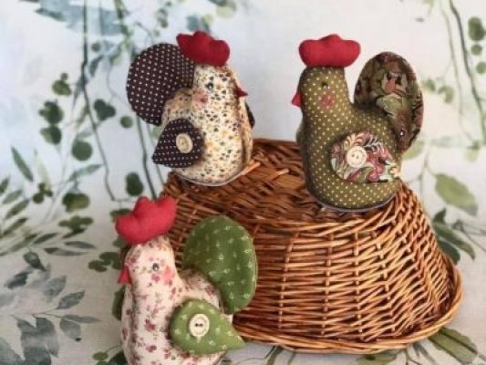 Gallinas de retales de tela Gallinas Patchwork