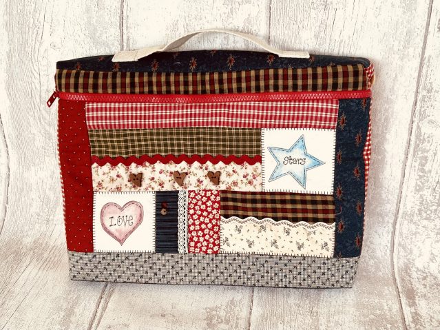 Maletín estilo "country" retales patchwork