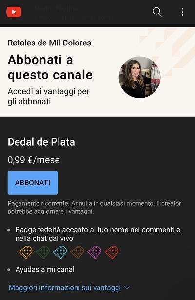 Abbonati Canale Youtube retales de mil colores