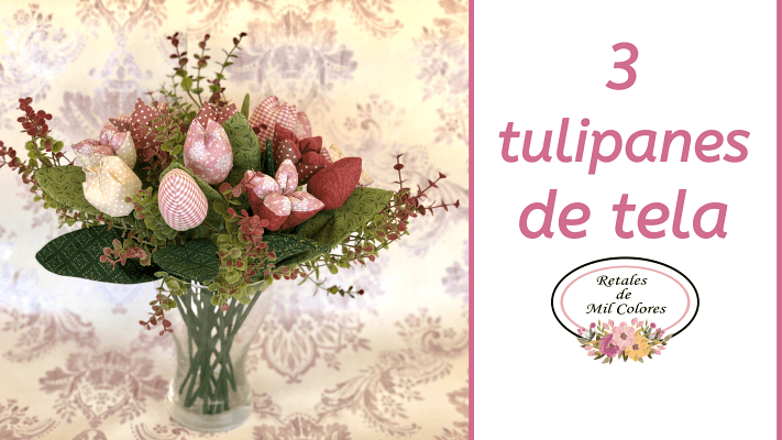 costura creativa de ramos de flores tulipanes de tela